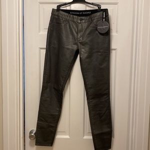 Brand new with tags! Articles of Society, silver/grey waxed jeans. Size 29